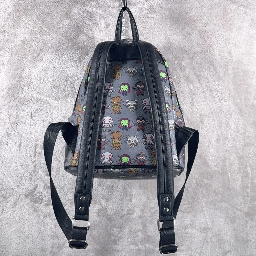 Loungefly Marvel Guardians of the Galaxy Chibi AOP Mini Backpack Gray